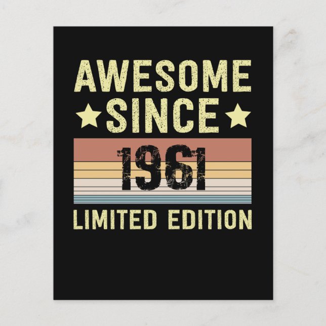 Awesome Since 1961 Retro Funny Birthday Party (Front)