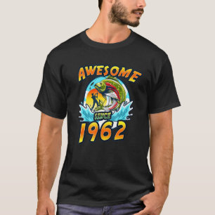 Awesome Since 1962 Angel Fishing Birthday T-Shirt