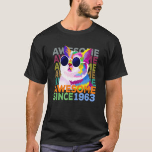 Awesome Since 1963 Funny Cat 59th Birthday T-Shirt