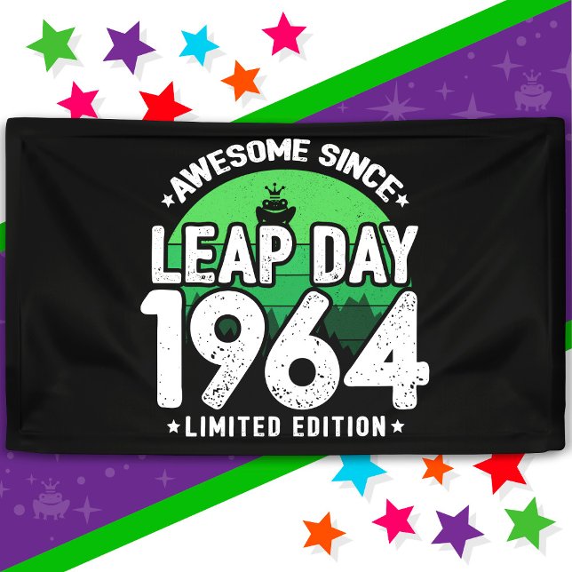 Awesome Since 1964 Leap Year Day Feb 29 Birthday Banner (Creator Uploaded)
