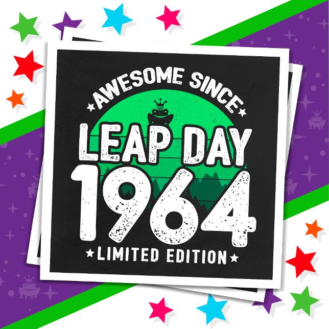Awesome Since 1964 Leap Year Day Feb 29 Birthday Napkin (Creator Uploaded)