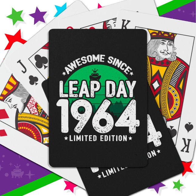 Awesome Since 1964 Leap Year Day Feb 29 Birthday Playing Cards (Creator Uploaded)