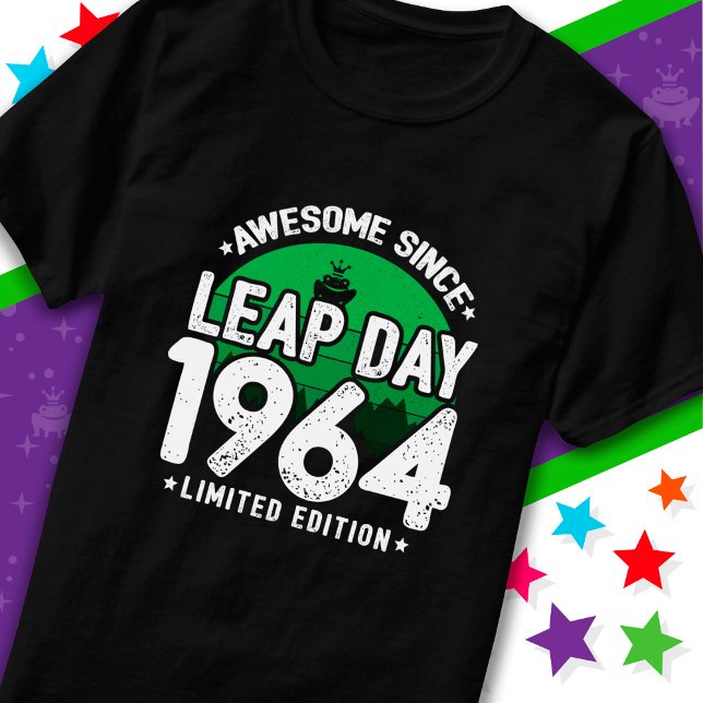 Awesome Since 1964 Leap Year Day Feb 29 Birthday T-Shirt (Creator Uploaded)