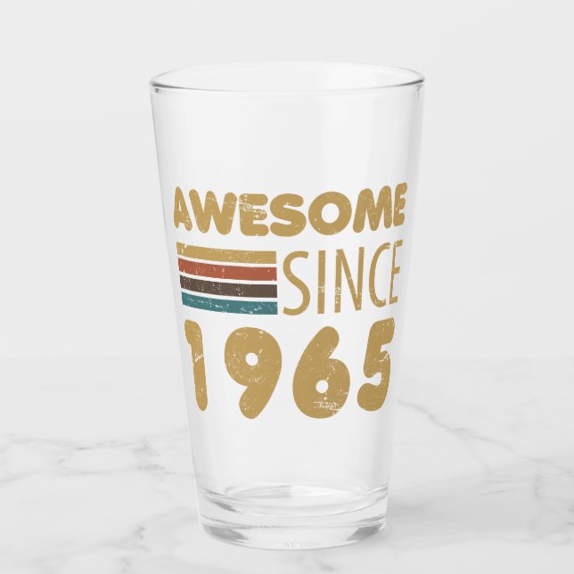 Awesome Since 1965 60th Birthday Glass (Front)
