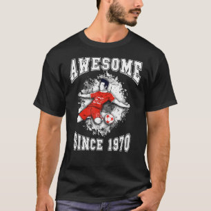 Awesome Since 1970 52 Year Old Soccer 52nd Birth T-Shirt