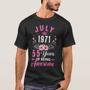 Awesome Since 1971 55 Years Old July 55th Birthday T-Shirt
