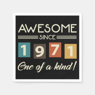 Awesome Since 1971 Retro 50th Birthday Napkin