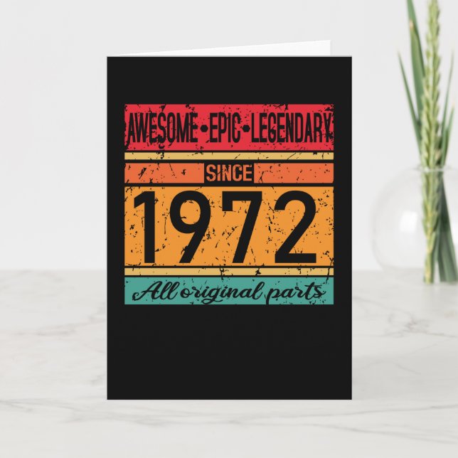 Awesome Since 1972 Birthday Gift Card (Front)