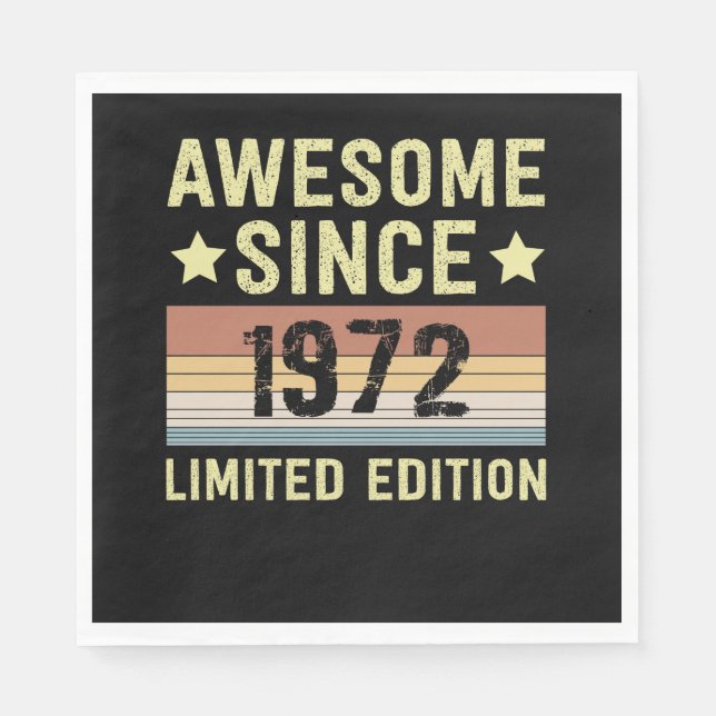 Awesome Since 1972 Birthday Napkin (Front)