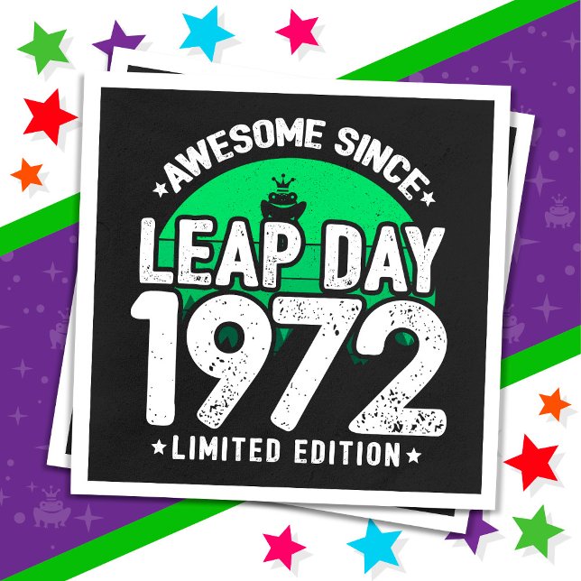 Awesome Since 1972 Leap Year Day Feb 29 Birthday Napkin (Creator Uploaded)
