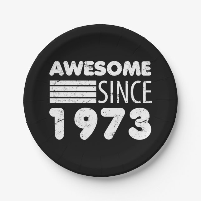 Awesome Since 1973 50th Birthday Paper Plate (Front)
