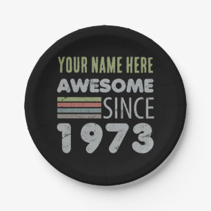 Awesome Since 1973 50th Birthday Paper Plate