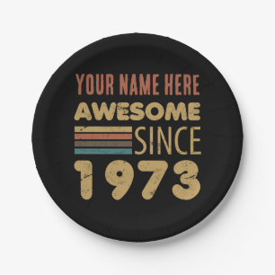 Awesome Since 1973 50th Birthday Paper Plate