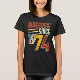Awesome Since 1974 49th Birthday Retro Vintage T-Shirt
