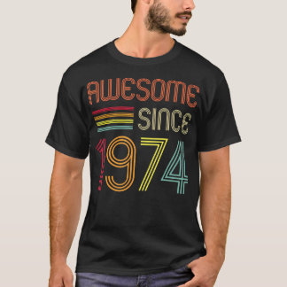 Awesome Since 1974 50Th Birthday Retro T-Shirt
