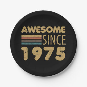 Awesome Since 1975 50th Birthday Paper Plate