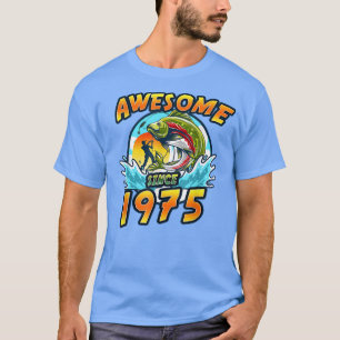 Awesome since 1975 Angel Fishing Birthday  T-Shirt