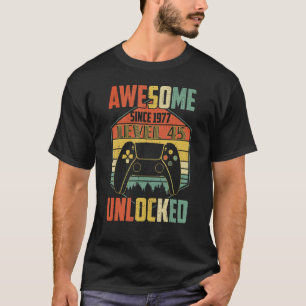 Awesome Since 1977  Level 45 Unlocked Video Game T-Shirt