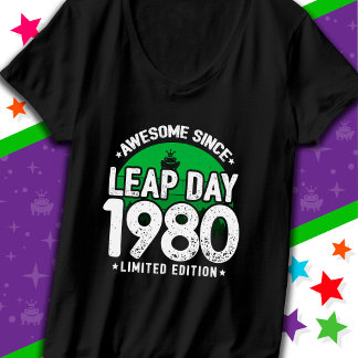 Awesome Since 1980 Leap Year Day Feb 29 Birthday T-Shirt