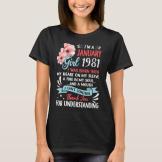 Awesome Since 1981 42nd Birthday I'm a January Gir T-Shirt