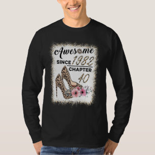 Awesome Since 1982 Chapter 40 Leopard Shoes Lip Wo T-Shirt