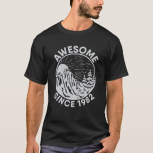 Awesome Since 1982 Mountain Camping Vintage Born I T-Shirt