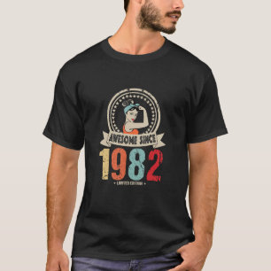 Awesome Since 1982 Vintage 40th Birthday Party 40 T-Shirt