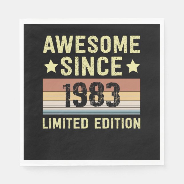 Awesome Since 1983 Birthday Napkin (Front)