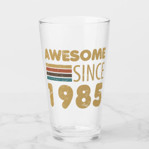 Awesome Since 1985 40th Birthday Glass