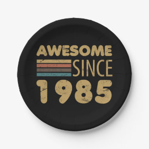 Awesome Since 1985 40th Birthday Paper Plate