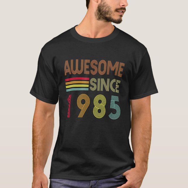 Awesome Since 1985 Vintage 37th Birthday T-Shirt (Front)
