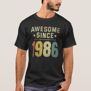Awesome Since 1986 36th Birthday Retro Men Women T-Shirt