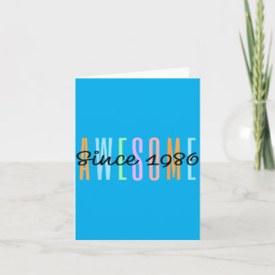 Awesome Since 1986 Pastel Text Art Birthday Card
