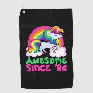 Awesome Since 1986 Unicorn Golf Towel