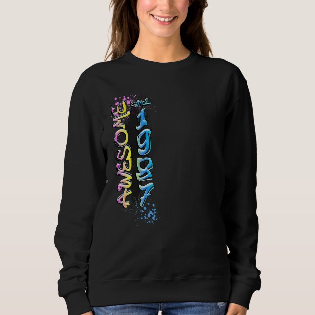 Awesome since 1987 graffiti motif sweatshirt (Front)