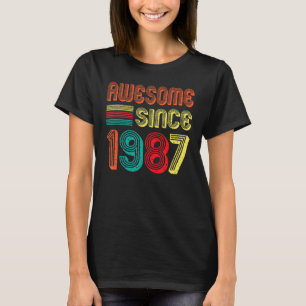Awesome Since 1987 Vintage 35th Birthday Retro 35 T-Shirt