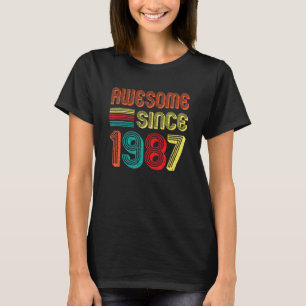 Awesome Since 1987 Vintage 35th Birthday Retro 35  T-Shirt
