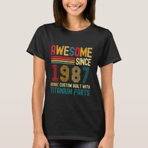 Awesome Since 1987 Vintage 37th Birthday Men Titan T-Shirt