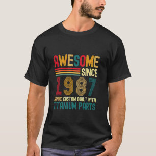 Awesome Since 1987 Vintage 37th Birthday Men Titan T-Shirt