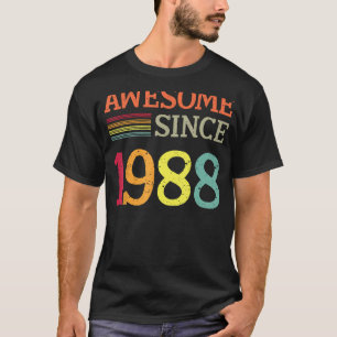 Awesome Since 1988 35th Birthday Retro Vintage T-Shirt