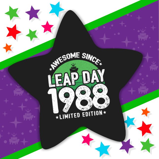 Awesome Since 1988 Leap Year Day Feb 29 Birthday Star Sticker (Creator Uploaded)
