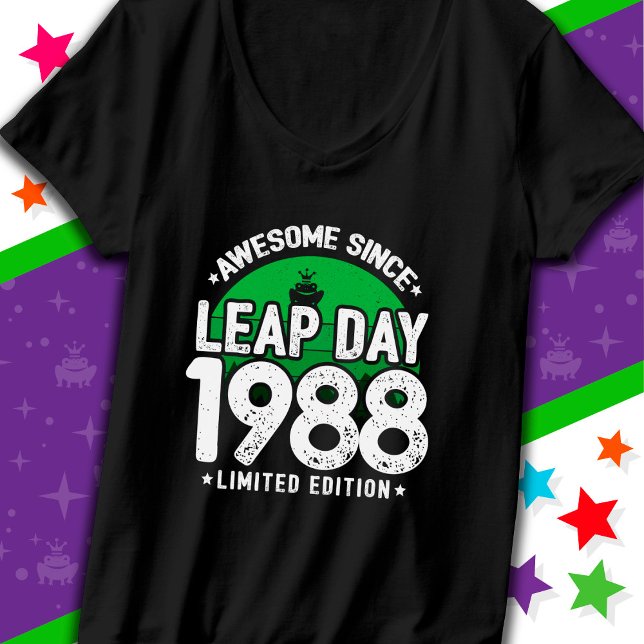 Awesome Since 1988 Leap Year Day Feb 29 Birthday T-Shirt (Creator Uploaded)