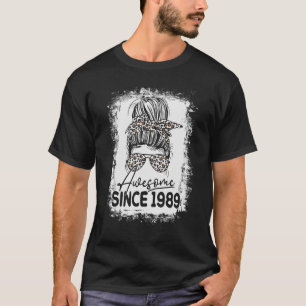 Awesome Since 1989 34 Years Old Leopard 34th Birth T-Shirt