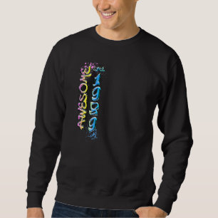 Awesome since 1989 Graffiti Motif Sweatshirt