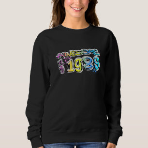 Awesome since 1989 Graffiti Motif Sweatshirt