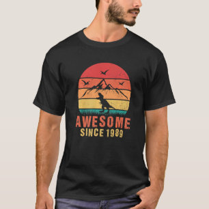 Awesome Since 1989 Retro 33rd Birthday Dinosaur 33 T-Shirt