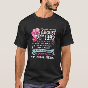 Awesome Since 1992 29Th Birthday I'm An August Gir T-Shirt