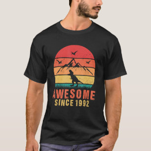 Awesome Since 1992 Retro 30th Birthday Dinosaur 30 T-Shirt