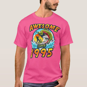 Awesome since 1995 Angel Fishing Birthday T-Shirt