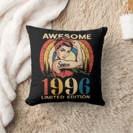 Awesome Since 1996 Retro 30th Women's Birthday Cushion